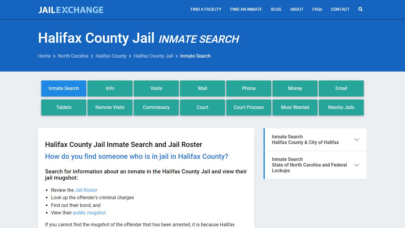 Inmate Search: Roster & Mugshots - Halifax County Jail, NC